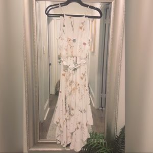 River Island white floral midi dress sz UK 8 / US 4 (#1003)